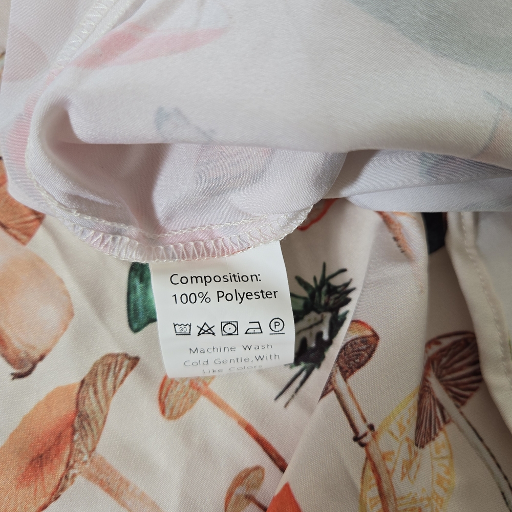 Short Sleeve Button Down Mushroom Print Shirt - Picture 5 of 5